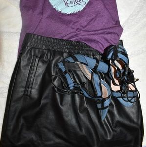 Faux leather mini-skirt